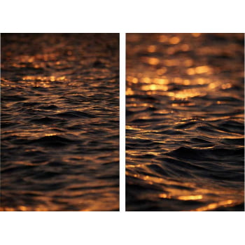 Kit 2 quadros retangulares -Duo Entardecer em Alto Mar