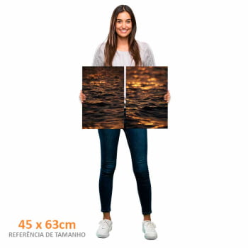 Kit 2 quadros retangulares -Duo Entardecer em Alto Mar