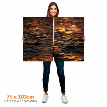 Kit 2 quadros retangulares -Duo Entardecer em Alto Mar