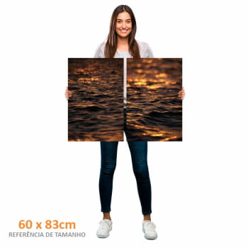 Kit 2 quadros retangulares -Duo Entardecer em Alto Mar