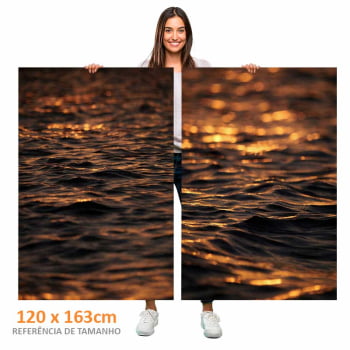 Kit 2 quadros retangulares -Duo Entardecer em Alto Mar