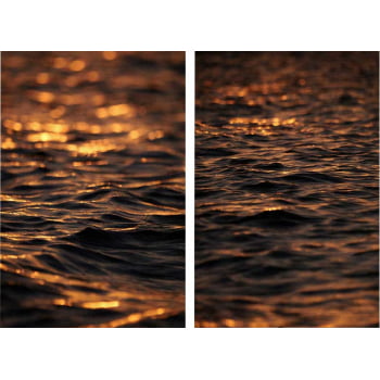 Kit 2 quadros retangulares -Duo Entardecer em Alto Mar