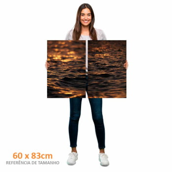 Kit 2 quadros retangulares -Duo Entardecer em Alto Mar
