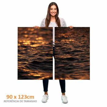 Kit 2 quadros retangulares -Duo Entardecer em Alto Mar