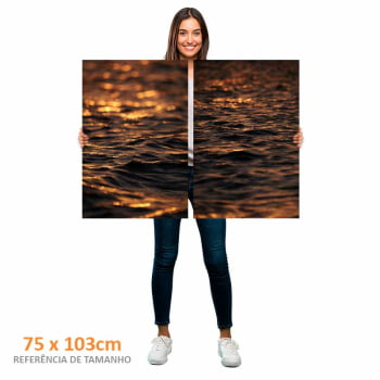 Kit 2 quadros retangulares -Duo Entardecer em Alto Mar