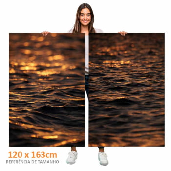 Kit 2 quadros retangulares -Duo Entardecer em Alto Mar