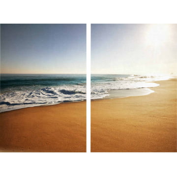 Kit 2 quadros retangulares - Praia Ensolarada