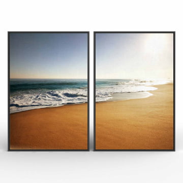 Kit 2 quadros retangulares - Praia Ensolarada