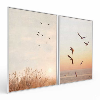 Kit 2 quadros retangulares - Um sonho de liberdade