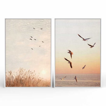 Kit 2 quadros retangulares - Um sonho de liberdade