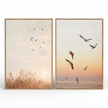 Kit 2 quadros retangulares - Um sonho de liberdade