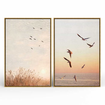 Kit 2 quadros retangulares - Um sonho de liberdade