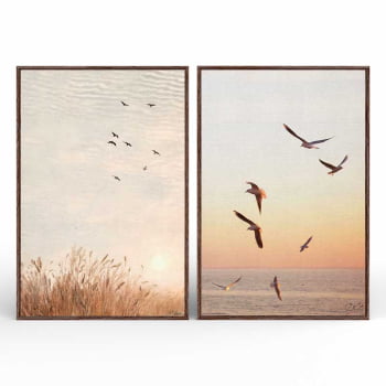 Kit 2 quadros retangulares - Um sonho de liberdade