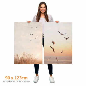 Kit 2 quadros retangulares - Um sonho de liberdade
