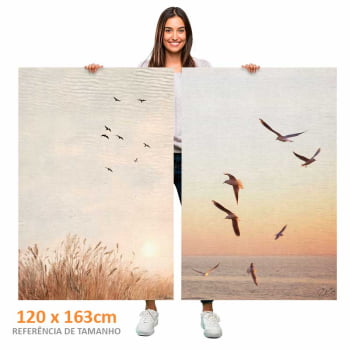 Kit 2 quadros retangulares - Um sonho de liberdade