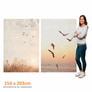 Kit 2 quadros retangulares - Um sonho de liberdade