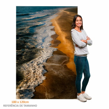 Quadro Retangular - Costa Litorânea ao Entardecer