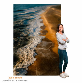 Quadro Retangular - Costa Litorânea ao Entardecer