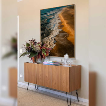 Quadro Retangular - Costa Litorânea ao Entardecer