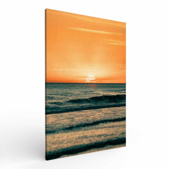 Quadro Retangular - ENTARDECER NA PRAIA