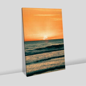 Quadro Retangular - ENTARDECER NA PRAIA