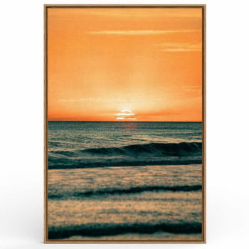 Quadro Retangular - ENTARDECER NA PRAIA