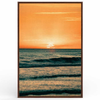 Quadro Retangular - ENTARDECER NA PRAIA