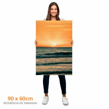 Quadro Retangular - ENTARDECER NA PRAIA