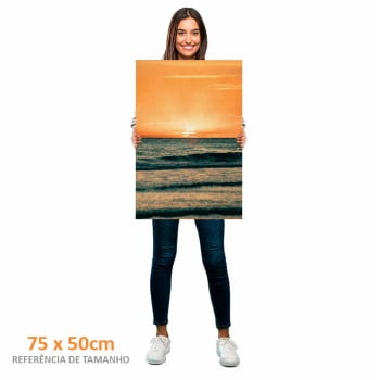 Quadro Retangular - ENTARDECER NA PRAIA