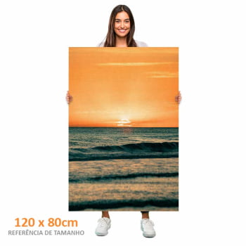 Quadro Retangular - ENTARDECER NA PRAIA