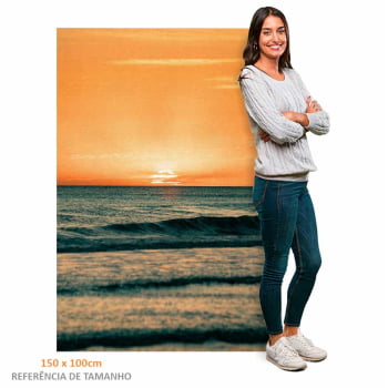 Quadro Retangular - ENTARDECER NA PRAIA