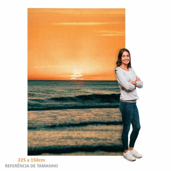 Quadro Retangular - ENTARDECER NA PRAIA