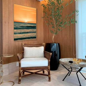 Quadro Retangular - ENTARDECER NA PRAIA