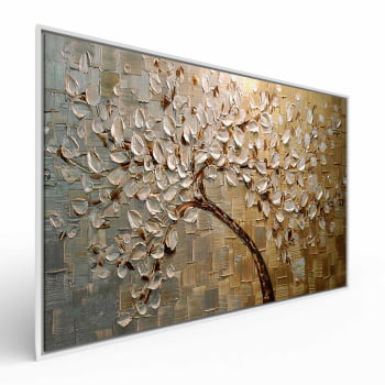 Quadro Retangular - Pintura de arvore dourada