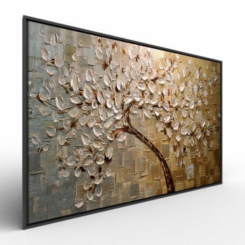Quadro Retangular - Pintura de arvore dourada