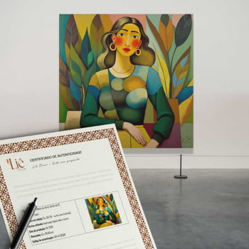 Quadro quadrado - Mulher na Plantação