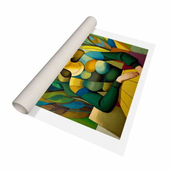 Quadro quadrado - Mulher na Plantação