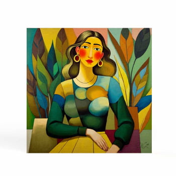 Quadro quadrado - Mulher na Plantação