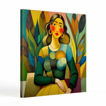 Quadro quadrado - Mulher na Plantação