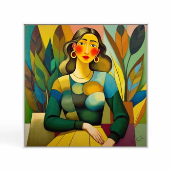 Quadro quadrado - Mulher na Plantação