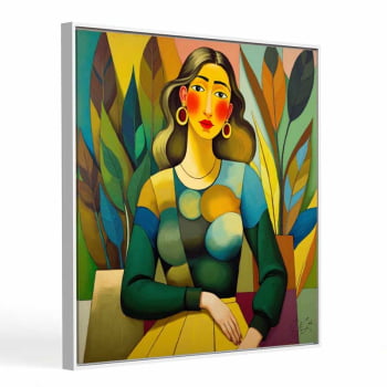 Quadro quadrado - Mulher na Plantação