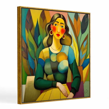 Quadro quadrado - Mulher na Plantação