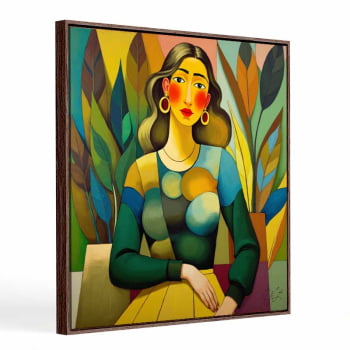 Quadro quadrado - Mulher na Plantação