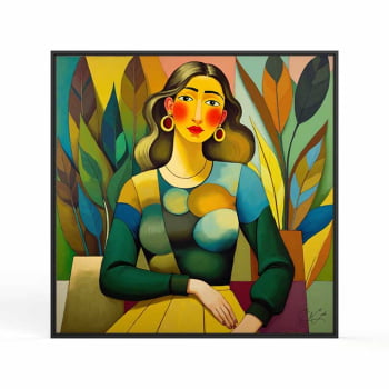 Quadro quadrado - Mulher na Plantação