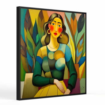 Quadro quadrado - Mulher na Plantação