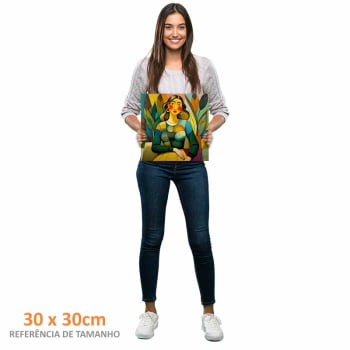 Quadro quadrado - Mulher na Plantação