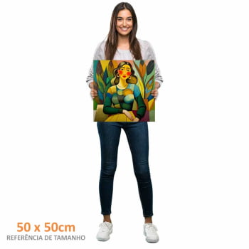 Quadro quadrado - Mulher na Plantação