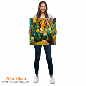 Quadro quadrado - Mulher na Plantação