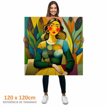 Quadro quadrado - Mulher na Plantação