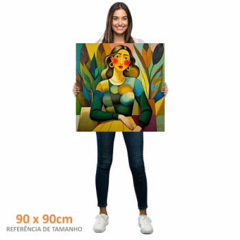 Quadro quadrado - Mulher na Plantação